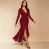 Women's Fashionable And Sexy V-Neck Lace Dress